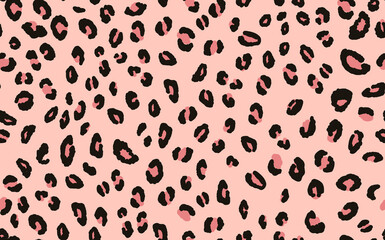 Abstract modern leopard seamless pattern. Animals trendy background. Beige and black decorative vector stock illustration for print, card, postcard, fabric, textile. Modern ornament of stylized skin.