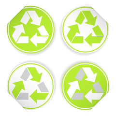 Obraz premium Set of recycle symbols , sticker style