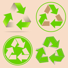 Obraz premium Set of recycle symbols