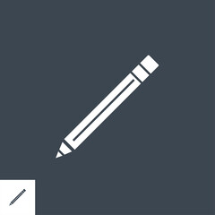 Pencil related vector glyph icon. Isolated on black background. Vector illustration.