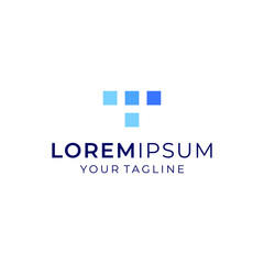 Obraz premium letter T box logo vector modern simple geometric concepts