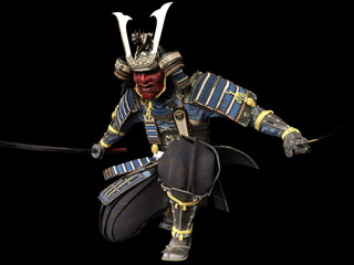Software rendering Japanese armor samurai