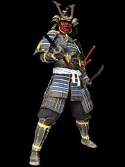 Software rendering Japanese armor samurai