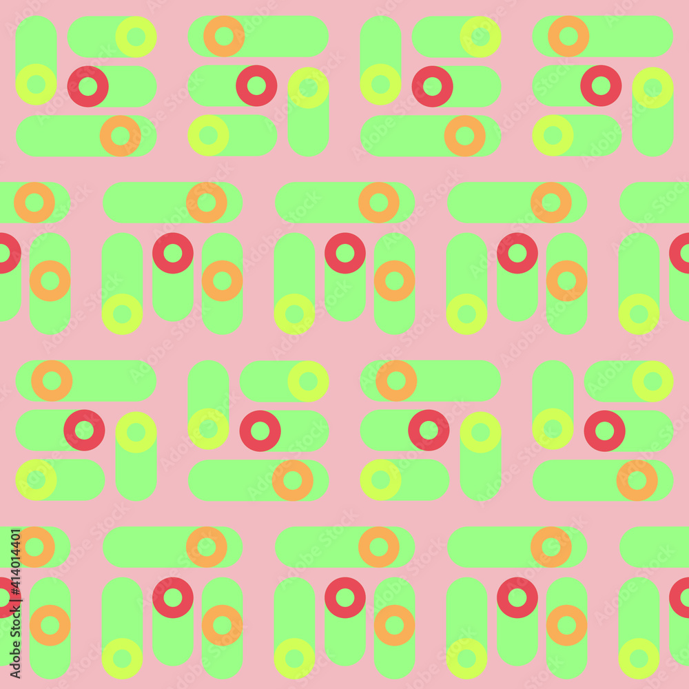 Aufkleber spring seamless geometric pattern with the image of circles, ovals, tori. vector design for web bann