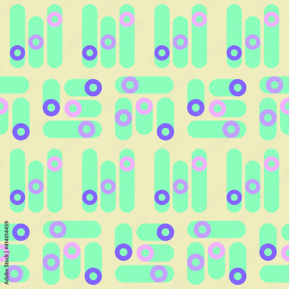 Poster spring seamless geometric pattern with the image of circles, ovals, tori. vector design for web bann