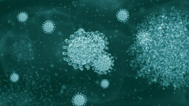 Vaccine Curing The Coronavirus COVID-19 By Dissolving The Diseased Cells Under The Microscope As A Concept. Coronavirus Cells Disappearing As A Reaction To The Vaccine. Virus Cells Evaporating.