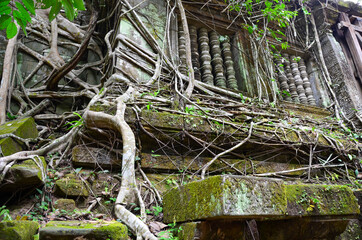 The view of Beng Mealea temple in Cambodia