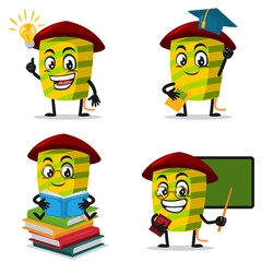 vector illustration of firework mascot or character collection set with education theme