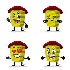 vector illustration of firework mascot or character collection set with expression theme