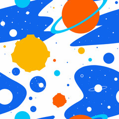 Space seamless pattern, universe background