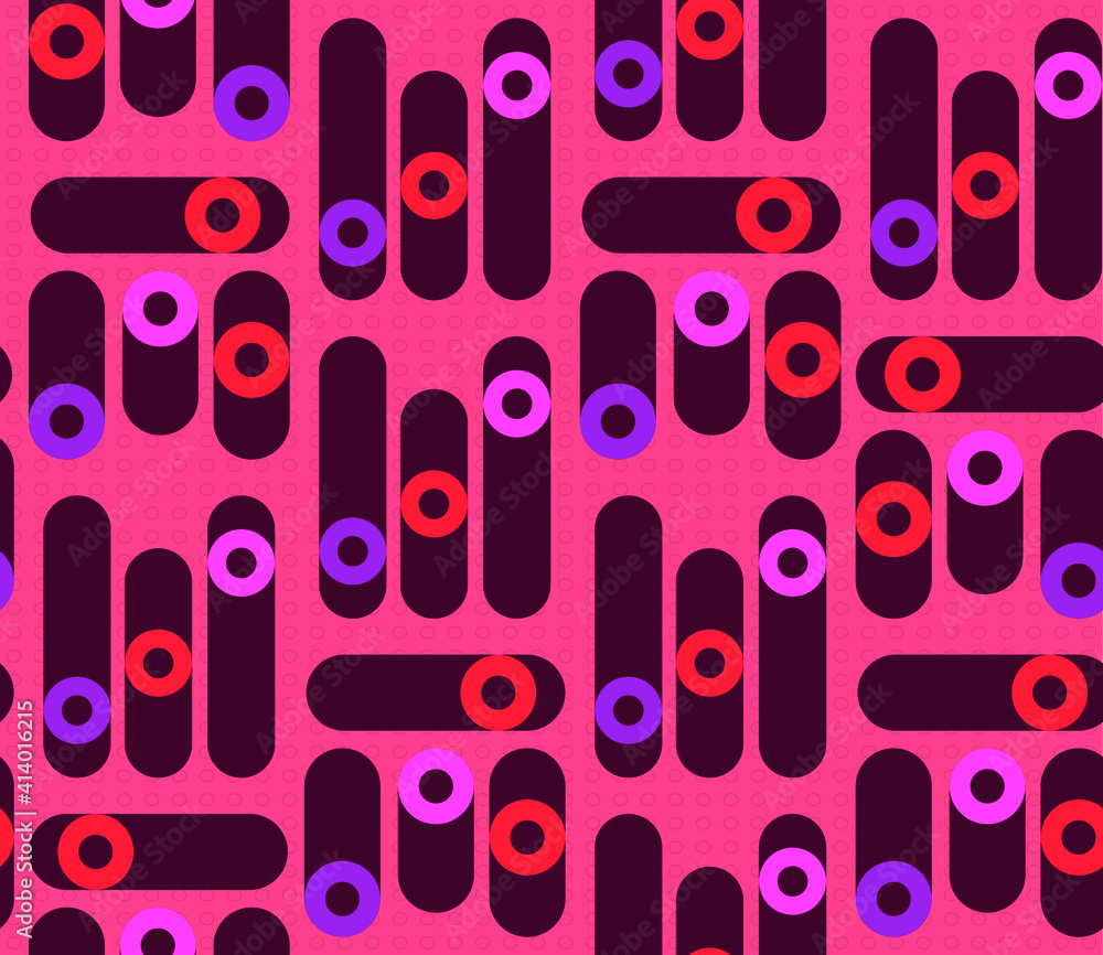 Poster spring seamless geometric pattern with the image of circles, ovals, tori. vector design for web bann