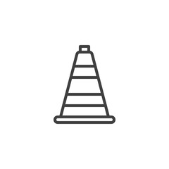Traffic cone line icon. linear style sign for mobile concept and web design. Safety traffic cone outline vector icon. Symbol, logo illustration. Vector graphics