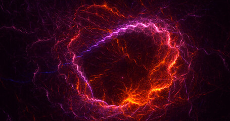 3D rendering abstract multicolor fractal light background