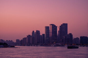 Fototapeta premium A sunrise in Lujiazui, Pudong, Shanghai