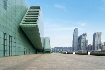 Fototapeta premium Grand Theater square and urban scenery in Chongqing, China