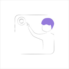 Selfie flat line icon. Vector illustration. Abstract image