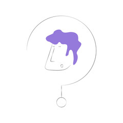 Vector illustration, icon. Human head and question mark.