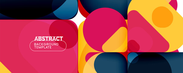 Modern geometric round shapes and dynamic lines, abstract background. Vector illustration for placards, brochures, posters and banners