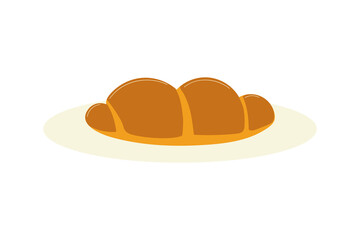 croissant on a dish icon isolated design