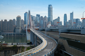Obraz na płótnie Canvas Bridges, highways and urban skylines in Chongqing, China
