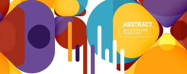 Modern geometric round shapes and dynamic lines, abstract background. Vector illustration for placards, brochures, posters and banners