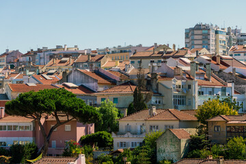 Fototapeta na wymiar Aerial view of residential area of Lisbon, Portugal