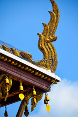 Fototapeta na wymiar The view of the Grand Palace in Bangkok in Thailand showing the temple and its surroundings