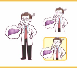 Elderly male doctor in a lab coat_I2