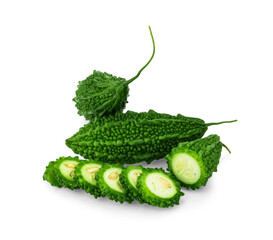 Bitter melon isolated on white background