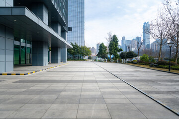 Fototapeta na wymiar Financial Center Plaza and office building, Chongqing, China