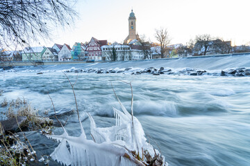 Nürtingen am Neckar im Winter