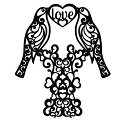 topper with bird silhouette