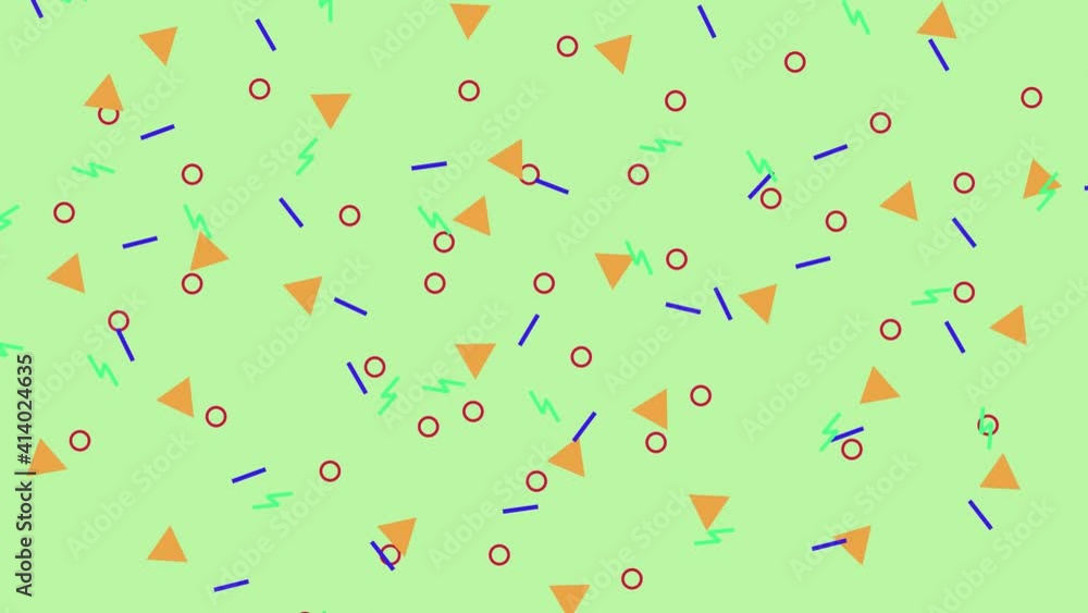 Poster abstract animated background with colored different shapes
