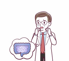 Elderly male doctor in a lab coat_I2