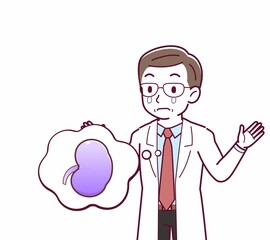 Elderly male doctor in a lab coat_I2