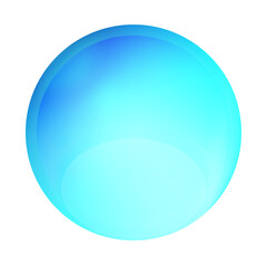 Glass blue ball or precious pearl. Glossy realistic ball, 3D abstract vector illustration highlighted on a white background. Big metal bubble with shadow.