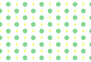 A pattern of garland design ,circles ,dots, illustration.