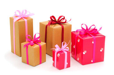Gift boxes, gifts on a white background isolated.