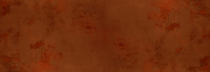 Grunge rusty dark brown orange metal stone tile steel background texture banner panorama	