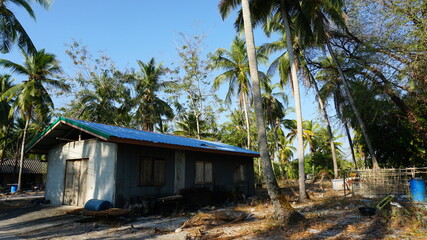 a building on the Ko Phra Thong Island, Southern Thailand, February