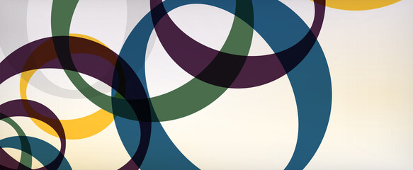 Obraz premium Ring geometric shapes, o letter repetition wallpaper. Abstract background for business or technology presentations, internet posters or web brochure covers