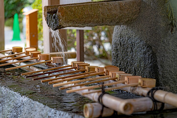 Obraz premium 京都 上賀茂神社 手水舎