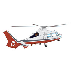 Obraz na płótnie Canvas Helicopter detailed silhouette. Vector EPS 10 isolated on a white background