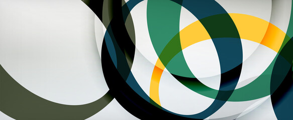 Obraz premium Ring geometric shapes, o letter repetition wallpaper. Abstract background for business or technology presentations, internet posters or web brochure covers