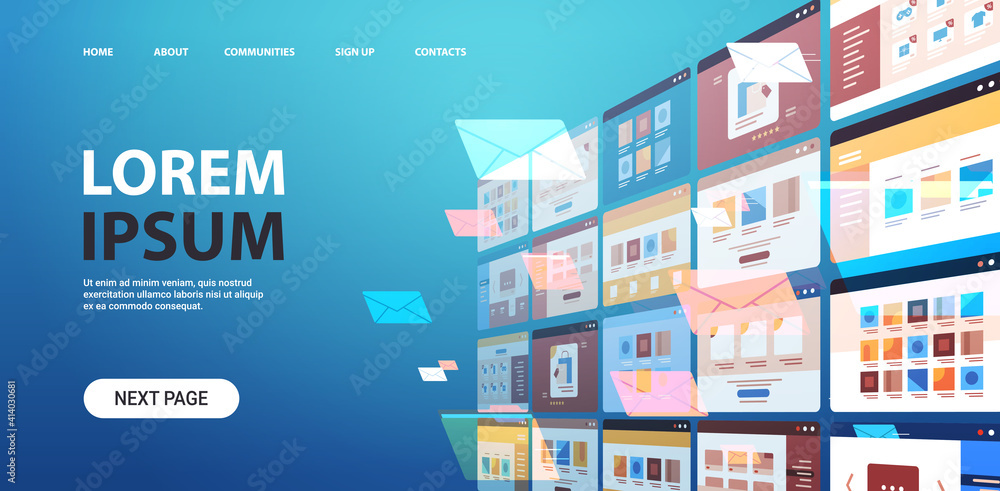 Poster folders mail envelopes cloud internet data file icon documents browser window operating system user 