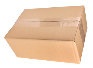 Cardboard box isolated on white background.
