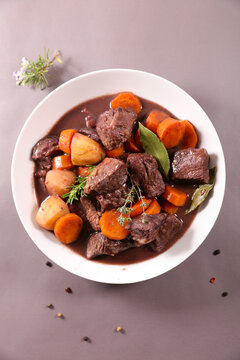 bourguignon beef- french traditional gastronomy