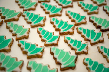 gingerbread cookies christmas background top view