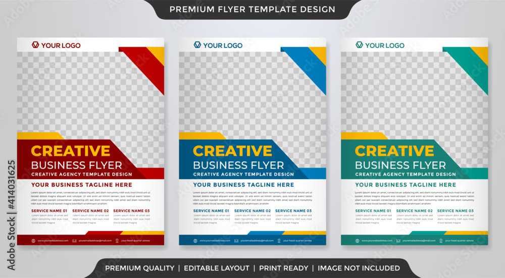 Poster a4 flyer template design with minimalist style and abstract background use for business pamphlet