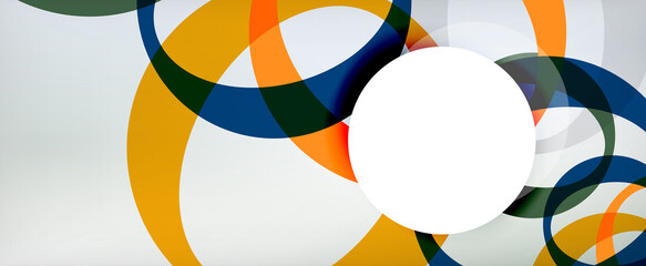 Obraz premium Ring geometric shapes, o letter repetition wallpaper. Abstract background for business or technology presentations, internet posters or web brochure covers